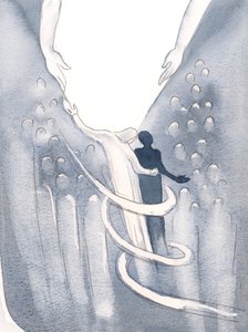 Chrystus uspokoił mnie, owinął moją duszę miłością i poprowadził do światła, 2000 (w/c na papierze) autorstwa Elizabeth Wang