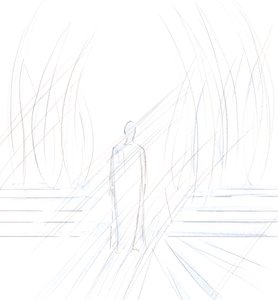 Chrystus stał przede mną w otoczeniu aniołów. Powiedział: „Czcimy tych, którzy mnie honorują”., 2001 (w/c na papierze) autorstwa Elizabeth Wang