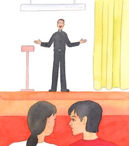 Chrystus chce, abyśmy szanowali kapłanów, którzy są wśród nas "innymi Chrystusami", 2005 (akwarela na papierze) autorstwa Elizabeth Wang