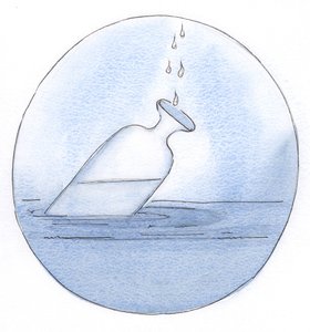 Czysta prawda Chrystusa przelewa się - widziałem - kropla po kropli w duszę, zgromadzoną w gotowości na wielkie wylanie., 2001 (w/c na papierze) autorstwa Elizabeth Wang