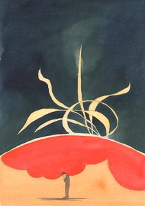 Z żarliwej duszy, która szczerze oddaje Bogu chwałę, wielkie „płomienie” chwały wznoszą się do Nieba, 2003 (w/c na papierze) autorstwa Elizabeth Wang