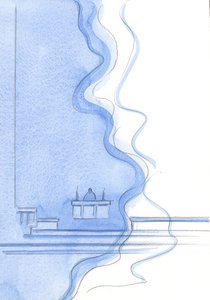 Bóg nasz Ojciec jest jak płonący ogień, w którym „niesiony” jest Kościół, który nas chroni, jak Chrystus uwalnia nas od strachu, 2002 (w/c na papierze) autorstwa Elizabeth Wang