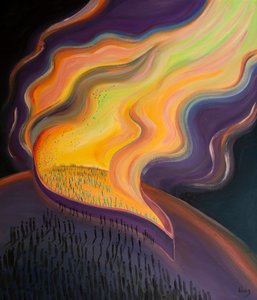 Królestwo Boże dotyka ziemi, ilekroć dusza oddaje swoje życie za Jego dzieło i chwałę, 2001 (olej na pokładzie) autorstwa Elizabeth Wang
