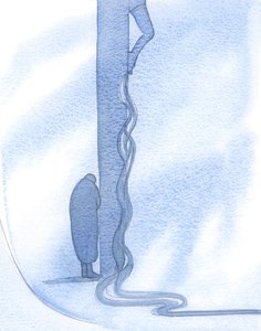 Skierował mój wzrok na Swoją Najdroższą Krew, przelaną za nasze grzechy, i na Jego Święty Krzyż, wyraźnie widoczny., 2001 (w/c na papierze) autorstwa Elizabeth Wang