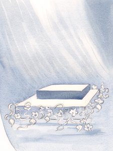 Umieścił ołtarz w moim sercu, na którym mogłam poświęcić swoją wolę, aby wypełnić Jego Wolę (bez względu na cenę) z miłości do Niego, 2000 (w/c na papierze) autorstwa Elizabeth Wang
