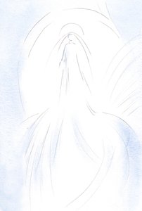 Pokazał mi przebłysk wspaniałości i chwały Jego drogiej Matki Najświętszej, 2000 (w/c na papierze) autorstwa Elizabeth Wang
