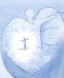 Pokazał mi, że mamy tylko serce, aby Mu dać; to jedyny skarb, jaki możemy zanieść do Nieba, pełnego Jego życia., 2001 (w/c na papierze) autorstwa Elizabeth Wang