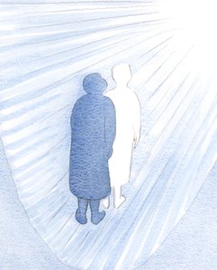 Widziałem, że nie jestem żebrakiem, ale jego córką; i że to zmęczone ciało ukrywa tylko w sobie chwałę, 2000 (w/c na papierze) autorstwa Elizabeth Wang