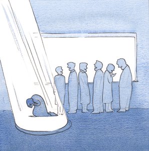 Mówiłem „nie będę o Nim myślał”, o Bogu, ale „wtedy wydawało mi się, że płonie mi w sercu ogień”, 2000 (w/c na papierze) autorstwa Elizabeth Wang