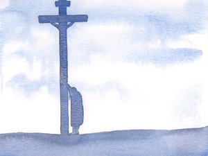 Jeśli nasze cierpienia utrudniają modlitwę, możemy po prostu oprzeć się na Krzyżu, blisko Chrystusa, odpoczywać w Nim i cierpliwie znosić nasze trudności, 2000 (w/c na papierze) autorstwa Elizabeth Wang