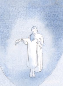 Jeśli stajemy się jednym z Chrystusem w cierpieniu (cierpliwie znoszone), stajemy się jednym z Nim w modlitwie, 2000 (w/c na papierze) autorstwa Elizabeth Wang