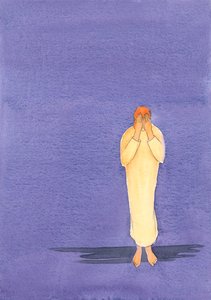 Jeśli wytrwamy w ciemności modlitwy, Bóg w końcu zaprowadzi nas do Swojego światła i mądrości, 2000 (w/c na papierze) autorstwa Elizabeth Wang