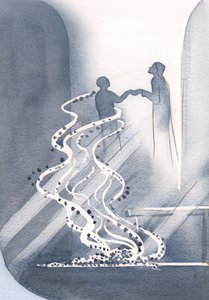 W Komunii Świętej nasze małe grzechy odpadają jak popiół, gdy Chrystus podnosi nas do dzielenia się Jego radością, 2000 (w/c na papierze) autorstwa Elizabeth Wang