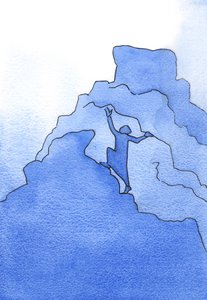 W życiu duchowym wszyscy, którzy przestają się wspinać i decydują się pozostać tam, gdzie są, nadal muszą ukończyć wspinaczkę po śmierci, jeśli wejdą do nieba, 2002 (w/c na papierze) autorstwa Elizabeth Wang