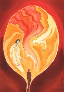 Jezus nasz Arcykapłan przez Ducha Świętego wciąga nas w miłość Ojca, 2003 (w/c na papierze) autorstwa Elizabeth Wang