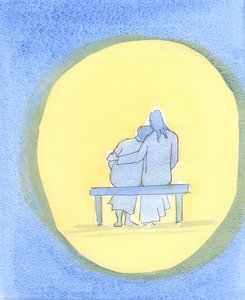 Miłość Jezusa jest osobista, czuła i niezmienna; jest z nami zawsze, szczególnie w Najświętszym Sakramencie i pociesza nas Swoją Obecnością., 2003 (w/c na papierze) autorstwa Elizabeth Wang