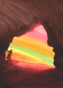 Podobnie jak Eliasz jesteśmy wezwani do szukania obecności Boga i zachwycenia się Jego mocą, majestatem i pięknem, 2004 (w/c na papierze)