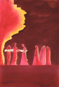Podobnie jak Mary, czasami musimy stawić czoła ?pogrzebowi? naszych ziemskich nadziei; jednak Bóg może dać nam trwałą radość, jeśli Mu zaufamy, 2002 (w/c na papierze) autorstwa Elizabeth Wang