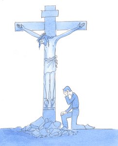 Wielu dzisiejszych katolików, którzy nie wierzą we wszystkie nauki Kościoła, maluje fałszywy obraz epoki przed ostatnim soborem, 2005 (akwarela na papierze) autorstwa Elizabeth Wang