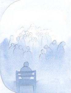 Maryja czekała spokojnie, bo w modlitwie wymieniłem wszystkich bliskich - księży i wielu innych., 2001 (w/c na papierze) autorstwa Elizabeth Wang