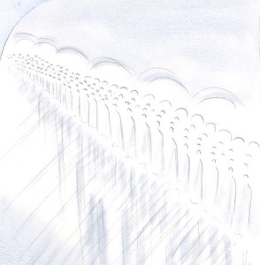 Moja radość jest przepełniona, gdy Chrystus w Komunii jednoczy moją duszę z kultem Aniołów i Świętych, 2000 (w/c na papierze) autorstwa Elizabeth Wang
