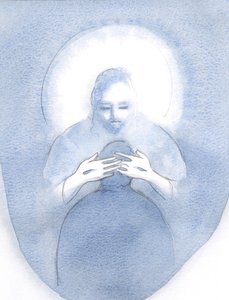 Raz, gdy błagałam o pomoc, Chrystus napadł na moją duszę i dał mi swój pokój, 2000 (w/c na papierze) autorstwa Elizabeth Wang