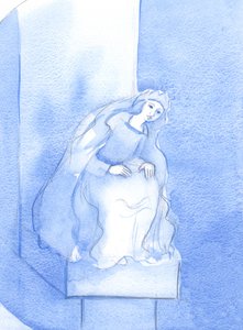 Nasza Błogosławiona Pani („Nasza Pani z Westminsteru”) wita tych, którzy się do Niej zwracają; z czułą miłością wita nas, ciesząc się naszą ufnością, 2002 (w/c na papierze) autorstwa Elizabeth Wang