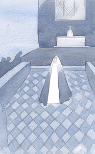 Ta, która jest czysta jak Chrystus, stała wśród tych dominikanów w Oksfordzie, którzy żyją dla Jej Syna, związani potrójnymi ślubami, 2000 (w/c na papierze) autorstwa Elizabeth Wang
