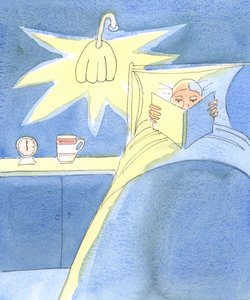 Pan nie chce, abyśmy cały czas pokutowali i stawali się nieszczęśliwi lub dumni z naszego poświęcenia, 2004 (w/c na papierze) autorstwa Elizabeth Wang