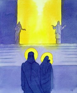 Prezentacja w świątyni, 2001 (w/c na papierze) autorstwa Elizabeth Wang