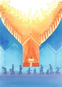 Święci i Aniołowie są zachwyceni honorem, jaki im okazujemy, a także naszą miłością do Boga, 2003 (w/c na papierze) autorstwa Elizabeth Wang