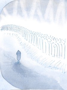 Święci w Niebie czczą tych, którzy – choć niedoskonali – żyją dla Chrystusa na ziemi., 2000 (w/c na papierze) autorstwa Elizabeth Wang