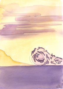 Liturgia jest jak wielka fala oceanu. Jeśli aktywnie się zanurzymy, może nas zanieść do brzegów Nieba, 2003 (w/c na papierze) autorstwa Elizabeth Wang