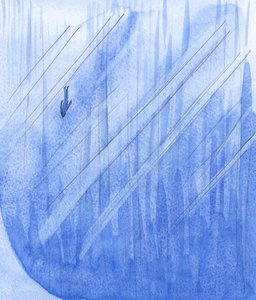 Ten, kto po śmierci odrzuca Boga, „wpada” jak kamień w nieskończoną otchłań., 2001 (w/c na papierze) autorstwa Elizabeth Wang