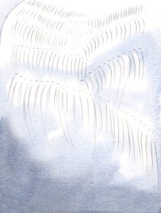 Ten, kto siedzi lub klęka dla czystej chwały Bożej, prawdziwie naśladuje dzieło i cel aniołów., 2001 (w/c na papierze) autorstwa Elizabeth Wang