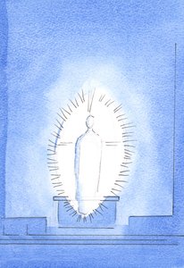 Widok promiennej i chwalebnej Obecności Chrystusa był szczególnym darem Ojca do pracy i świadectwa, 2003 (w/c na papierze) autorstwa Elizabeth Wang