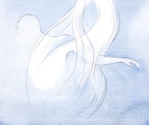 Dusza, która żyje z miłości do Boga jest jak lampa przed Nim, pełna światła, nawet przez wątłe ciało blaknie., 2001 (w/c na papierze) autorstwa Elizabeth Wang
