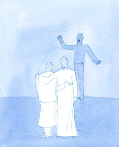 Związek między Chrystusem a mną jest tak bliski, że ktokolwiek mnie skrzywdzi, musi skrzywdzić Chrystusa, 2004 (w/c na papierze) autorstwa Elizabeth Wang