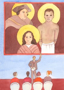 W każdym wieku są męczennicy za prawdę, 2003 (w/c na papierze) autorstwa Elizabeth Wang