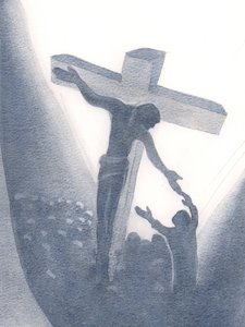 Ci, którzy pomagają cierpiącym, czy to ci, którzy cierpią na ciele, umyśle czy duchu, są „pierwsi w miłości”, 2000 (w/c na papierze) autorstwa Elizabeth Wang