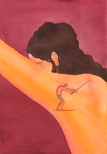 Ci, którzy uderzają w nauczycieli i nauczanie Kościoła, zadają cios Chrystusowi, który jest Głową Kościoła, Jego Ciałem, 2002 (w/c na papierze) autorstwa Elizabeth Wang