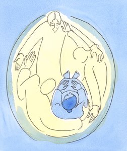 Poprzez całkowite zjednoczenie w miłości z Trójcą Świętą, spełnianie Woli Bożej i kochanie wszystkich, których kocha, 2004 (w/c na papierze) autorstwa Elizabeth Wang