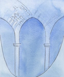 Przez wiarę i skruchę moja dusza została przemieniona jak z jaskini w katedrę, gotową do nabożeństwa, 2002 (w/c na papierze) autorstwa Elizabeth Wang