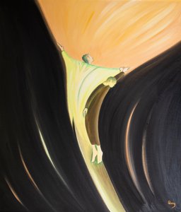 Przez nasze zjednoczenie z Chrystusem jesteśmy wzniesieni do Ojca. Nasz związek jest doskonalszy, im bardziej przypominamy zakochanego Chrystusa., 2000 (olej na pokładzie) autorstwa Elizabeth Wang