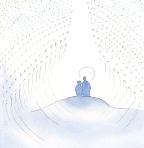 Siedzieliśmy razem na modlitwie. Widziałem ogromny tłum Nieba, który nieustannie czci Boga w Chrystusie naszym Zbawicielu i przez niego, 2000 (w/c na papierze) autorstwa Elizabeth Wang