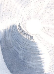 Co rzesze krzyczą z radości w obecności Jezusa, wołając „Niech będzie błogosławiony”, 2000 (w/c na papierze) autorstwa Elizabeth Wang