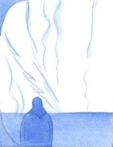 Kiedy Chrystus był obecny w Najświętszym Sakramencie, świątynia i moja dusza płonęły boskim ogniem i chwałą, 2002 (w/c na papierze) autorstwa Elizabeth Wang