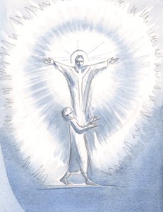 Gdy dusza jest wolna od wszelkich próżnych pragnień, Chrystus napełnia ją swoim światłem w Komunii Świętej; i tak jak Chrystus chwali Swojego Ojca w Duchu, tak Bóg chwali Boga w Bogu w błogości i blasku wewnątrz autorstwa Elizabeth Wang