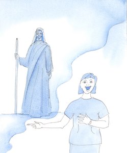 Czy św. Paweł to rozpoznałby?, 2003 (w/c na papierze) autorstwa Elizabeth Wang