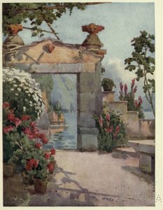 A Doorway at Varenna, Lago di Como, ilustracja z „Włoskich jezior” Richarda Bagot